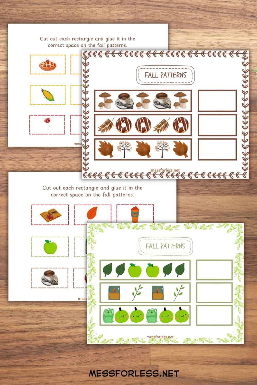 fall sequencing worksheets