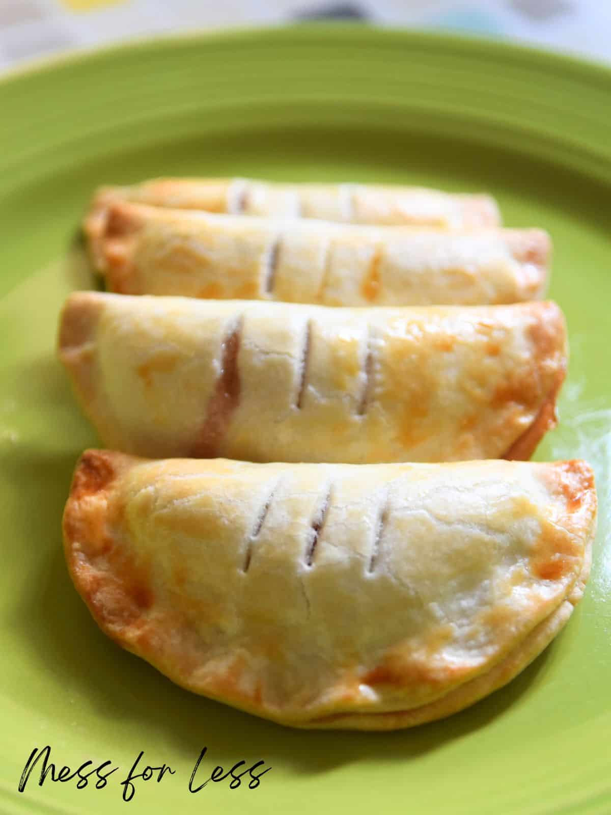 strawberry turnovers on green plate