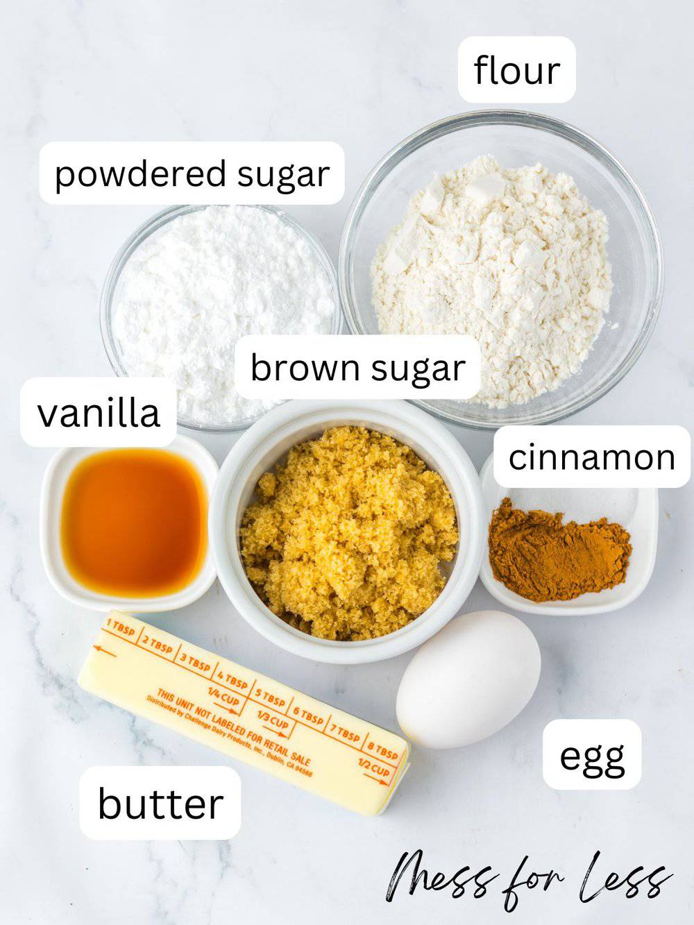 ingredients for Brown Sugar Cinnamon Pop Tart Bars Recipe