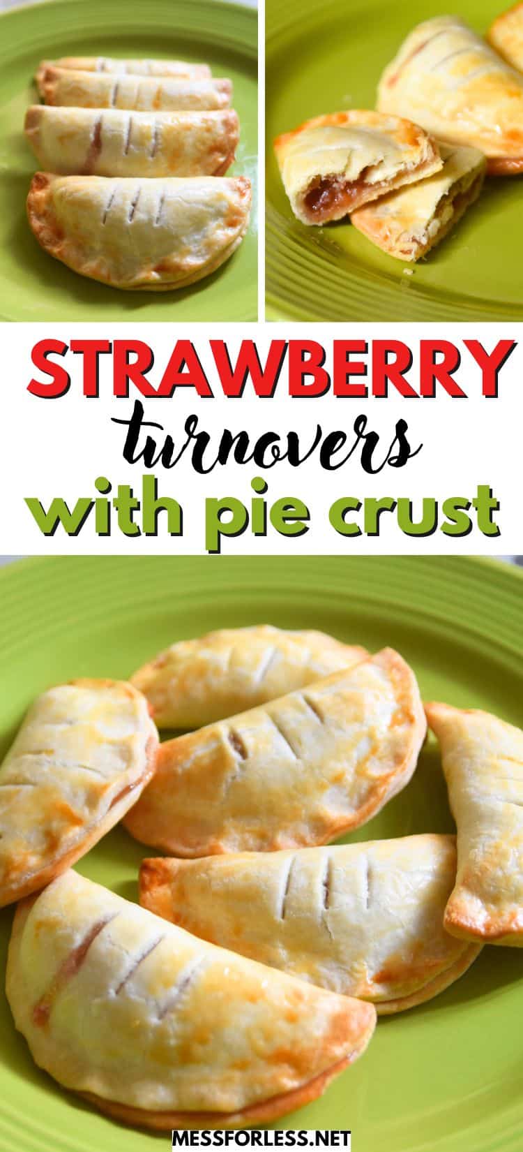 strawberry turnovers with pie crust recipe pin