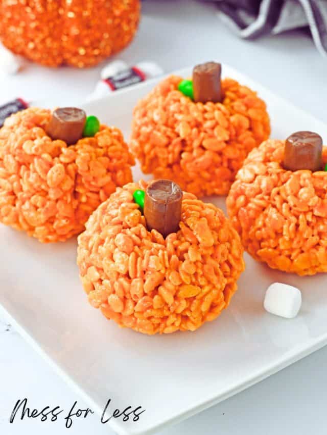 Rice Krispie Pumpkins Recipe - Mess for Less