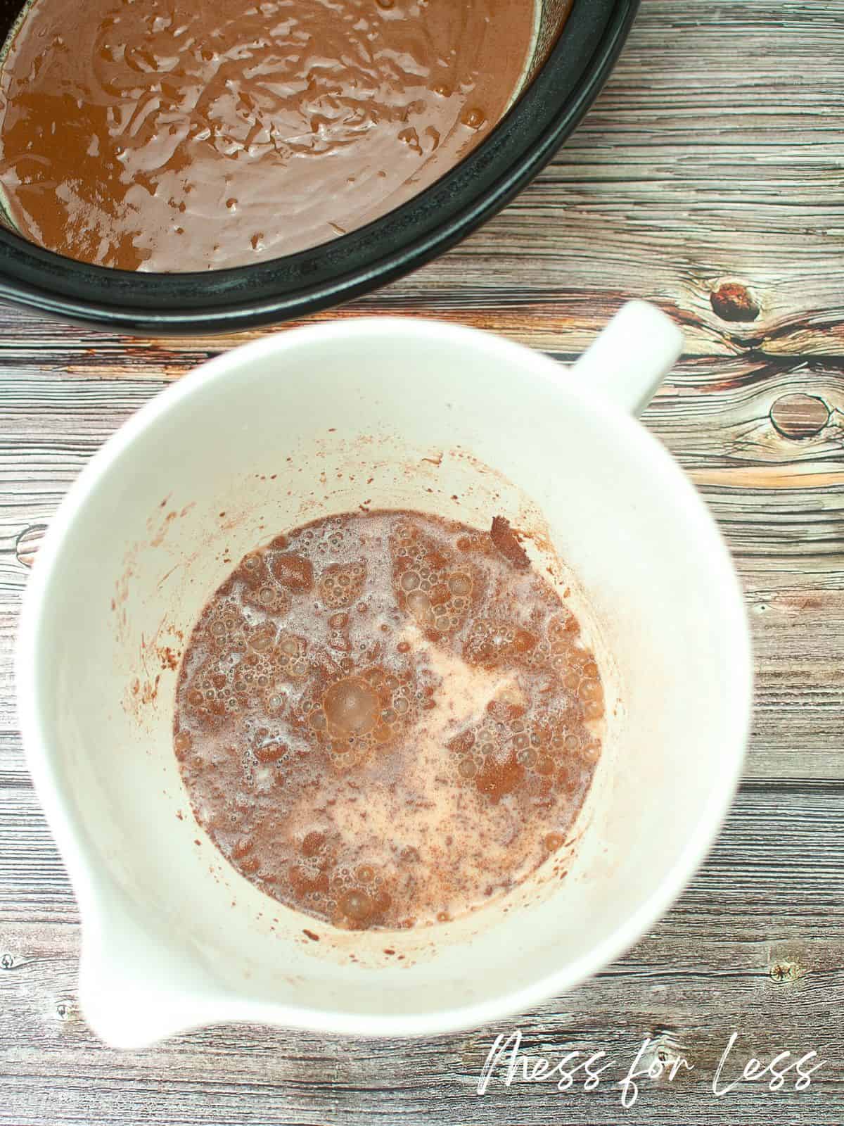 chocolate pudding mix in bowl