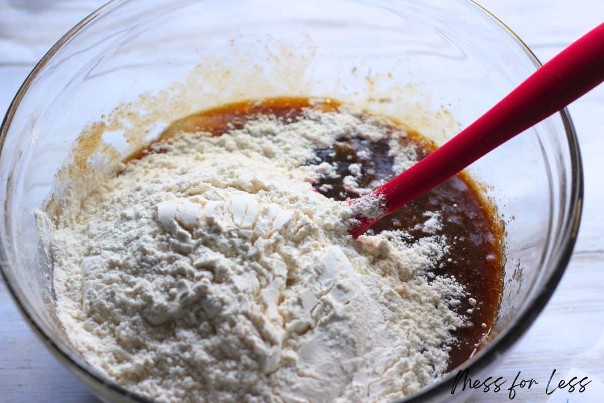 Adding flour to Blondie batter