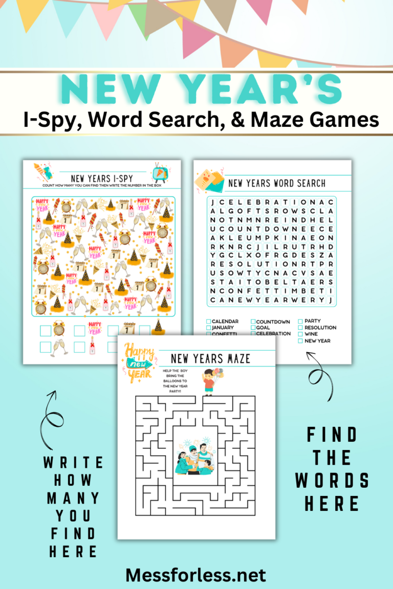 New Year's Kids Printables - Mess for Less