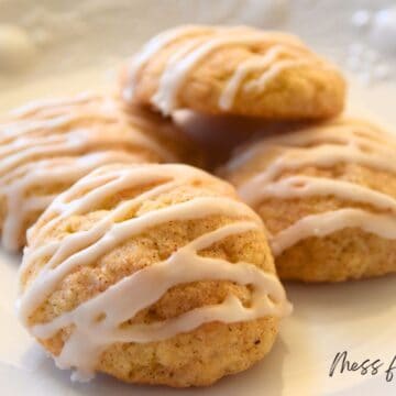 eggnog cookies with glaze on plate