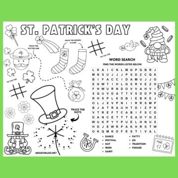 Free Printable St Patricks Day Placemats