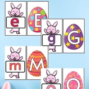 easter egg letter matching printable