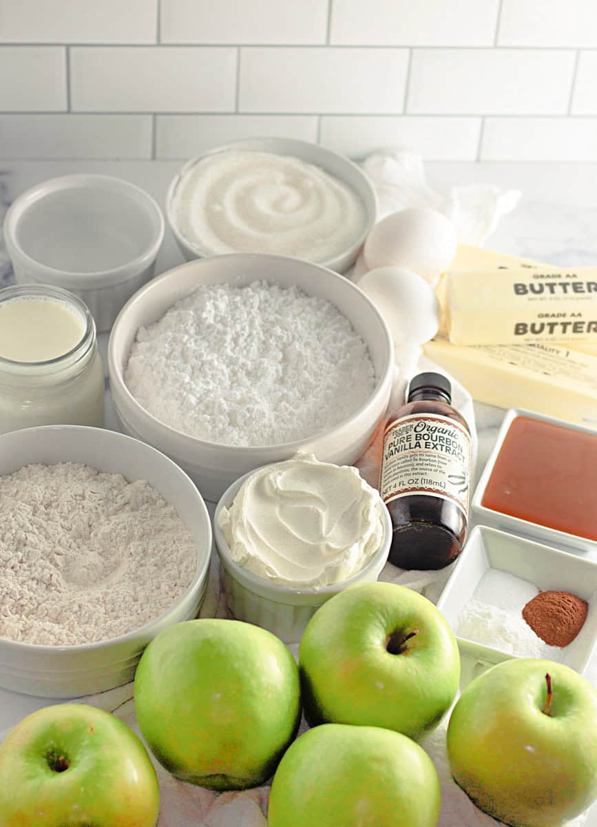 ingredients for Caramel Apple Cake Recipe