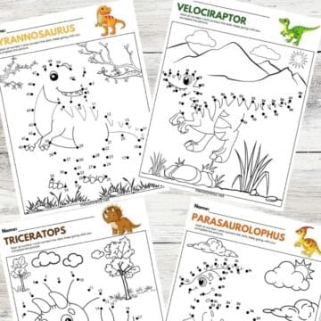 Dinosaur Dot to Dot Printables