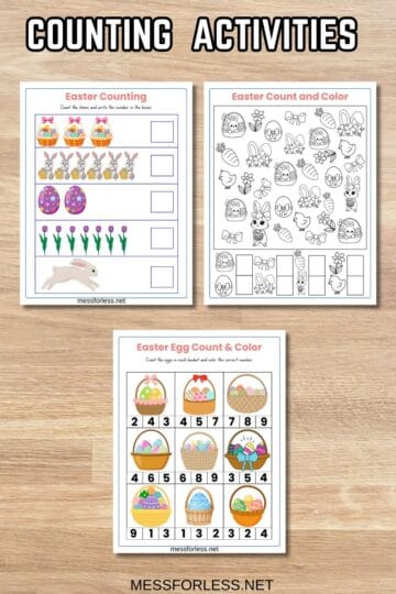 Easter Math Worksheets - Mess for Less