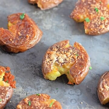 Garlic Parmesan Smashed Potatoes