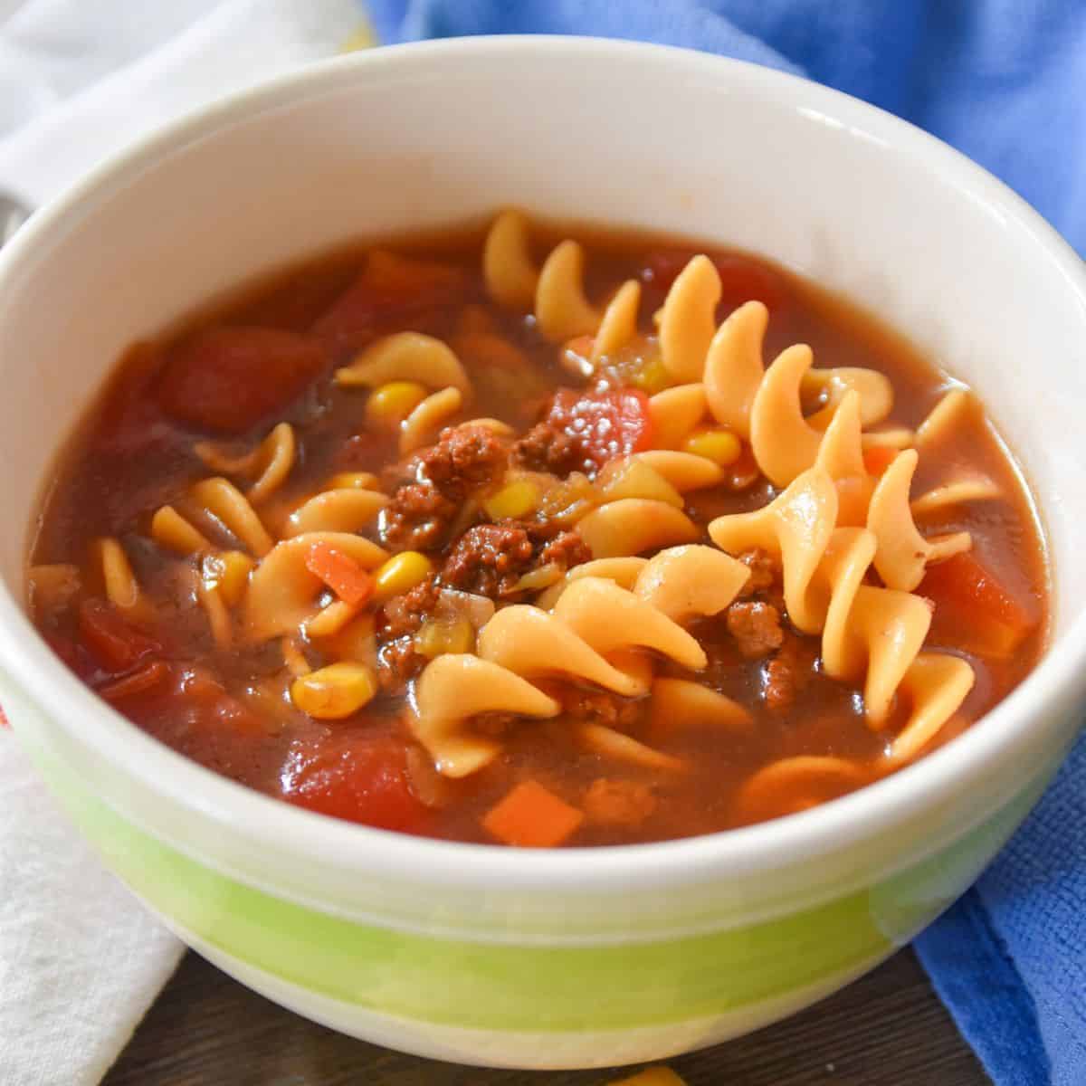 Ground Beef and Noodle Soup