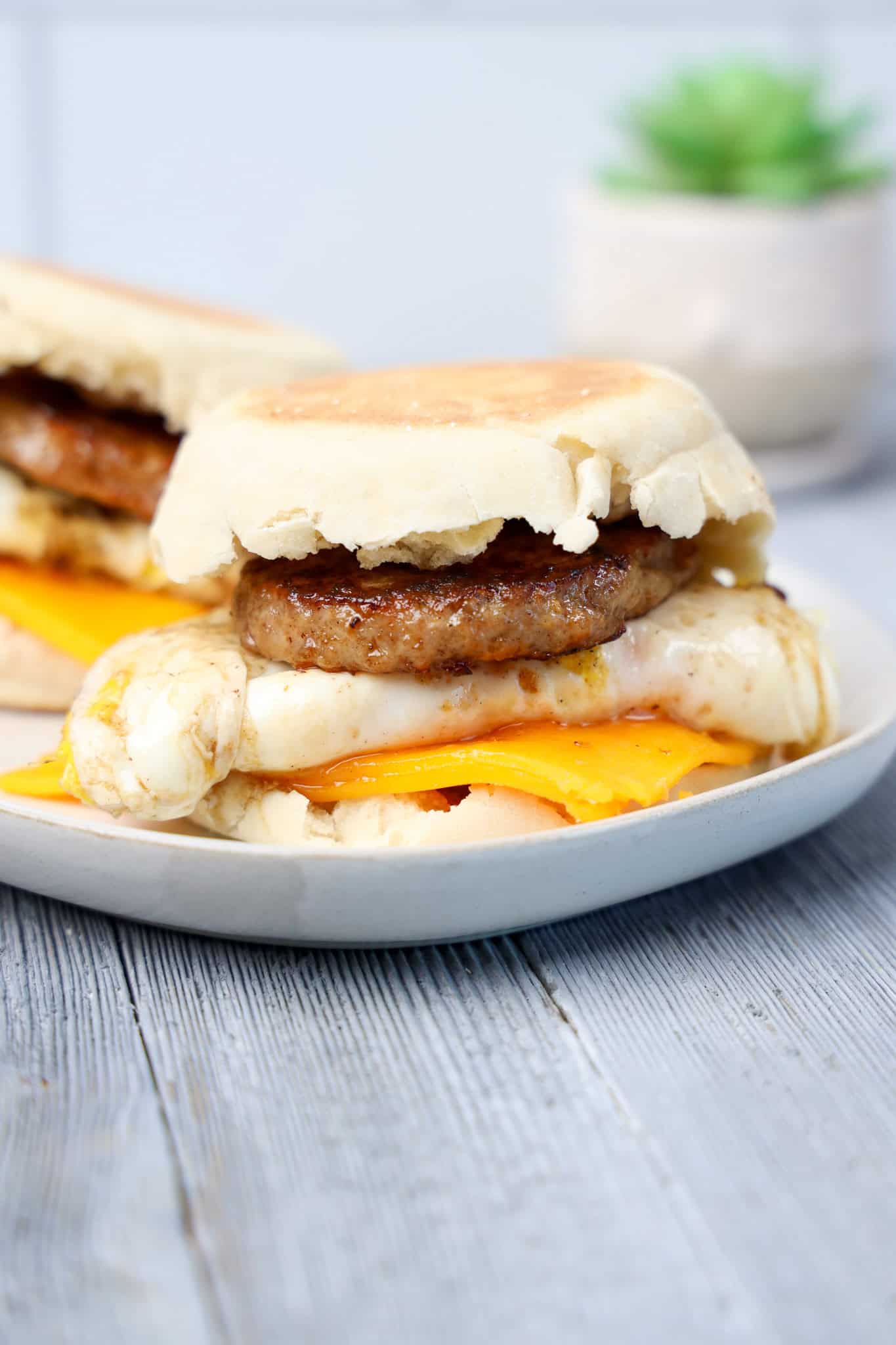 copycat Sausage Egg McMuffin on plate