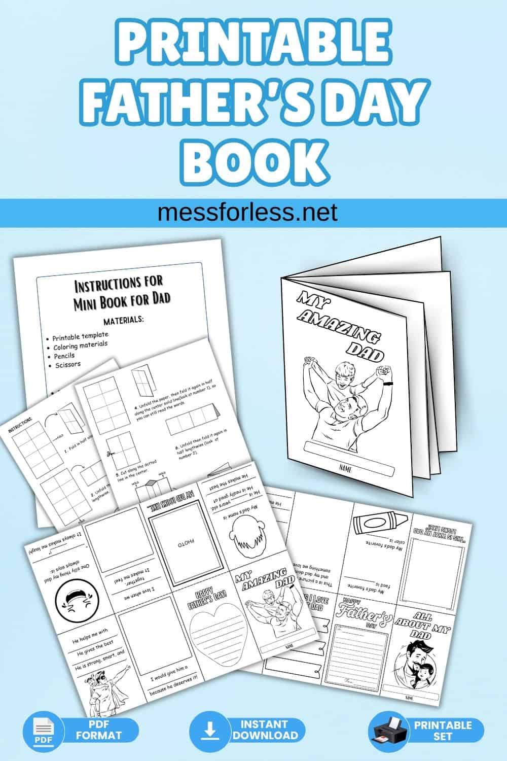 Printable Father’s Day Book pin