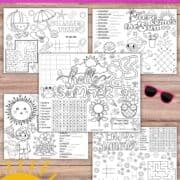 free printable summer placemats pin