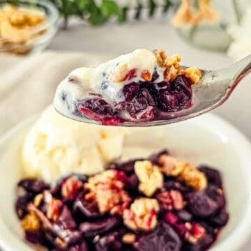 Cherry Crisp with frozen cherries