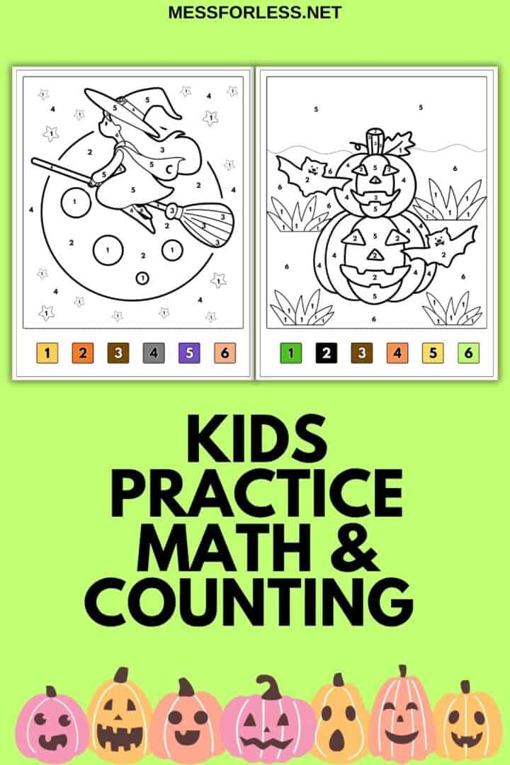 Free Halloween Color By Number Printables - Mess for Less