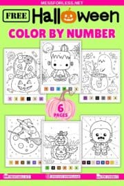 Free Halloween Color By Number Printables - Mess for Less