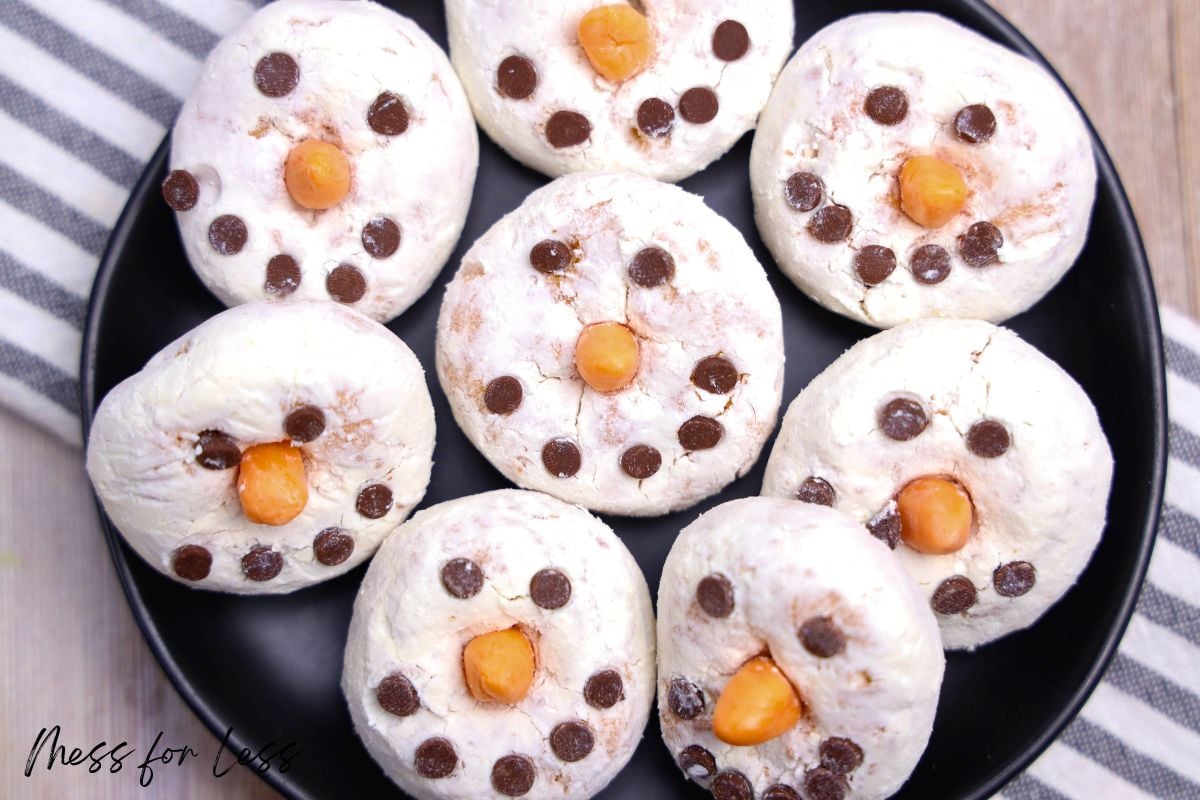 snowmen donuts on plate