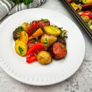 sheet pan sausage and veggies